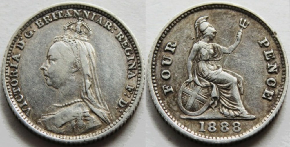 Victoria - 4 Pence 1888 - Kingdom of Great Britain monnaies monde royaume uni victoria 4 pence 1888 kingdom of great britain