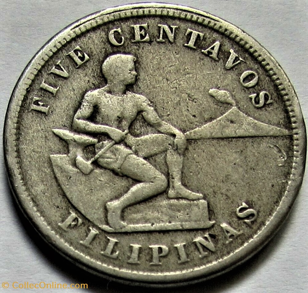 1918 San Francisco, 5 Centavos - Philippines U.S. Administration 3 monnaies monde 1918 san francisco 5 centavos philippines u s administration