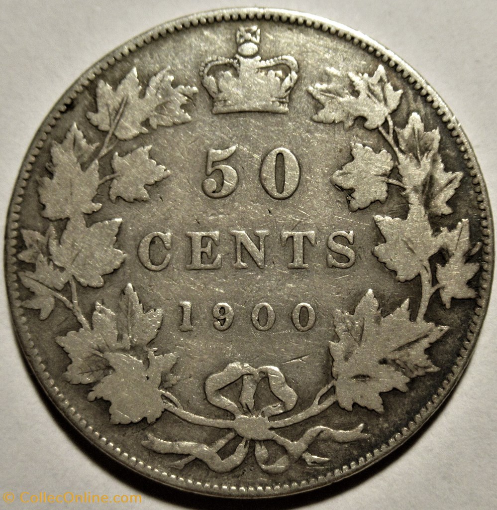 Victoria - 50 Cents 1900 3 monnaies monde canada victoria 50 cents 1900