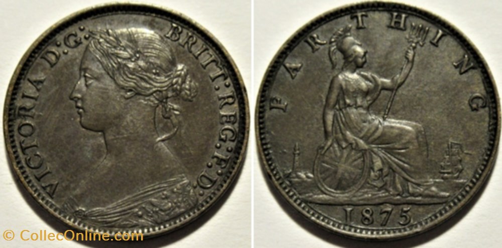 Victoria - One Farthing 1875 - Kingdom of Great Britain monnaies monde royaume uni victoria one farthing 1875 kingdom of great britain