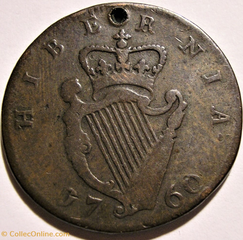 monnaies europe medievale royaume angleterre george ii half penny 1760 ireland