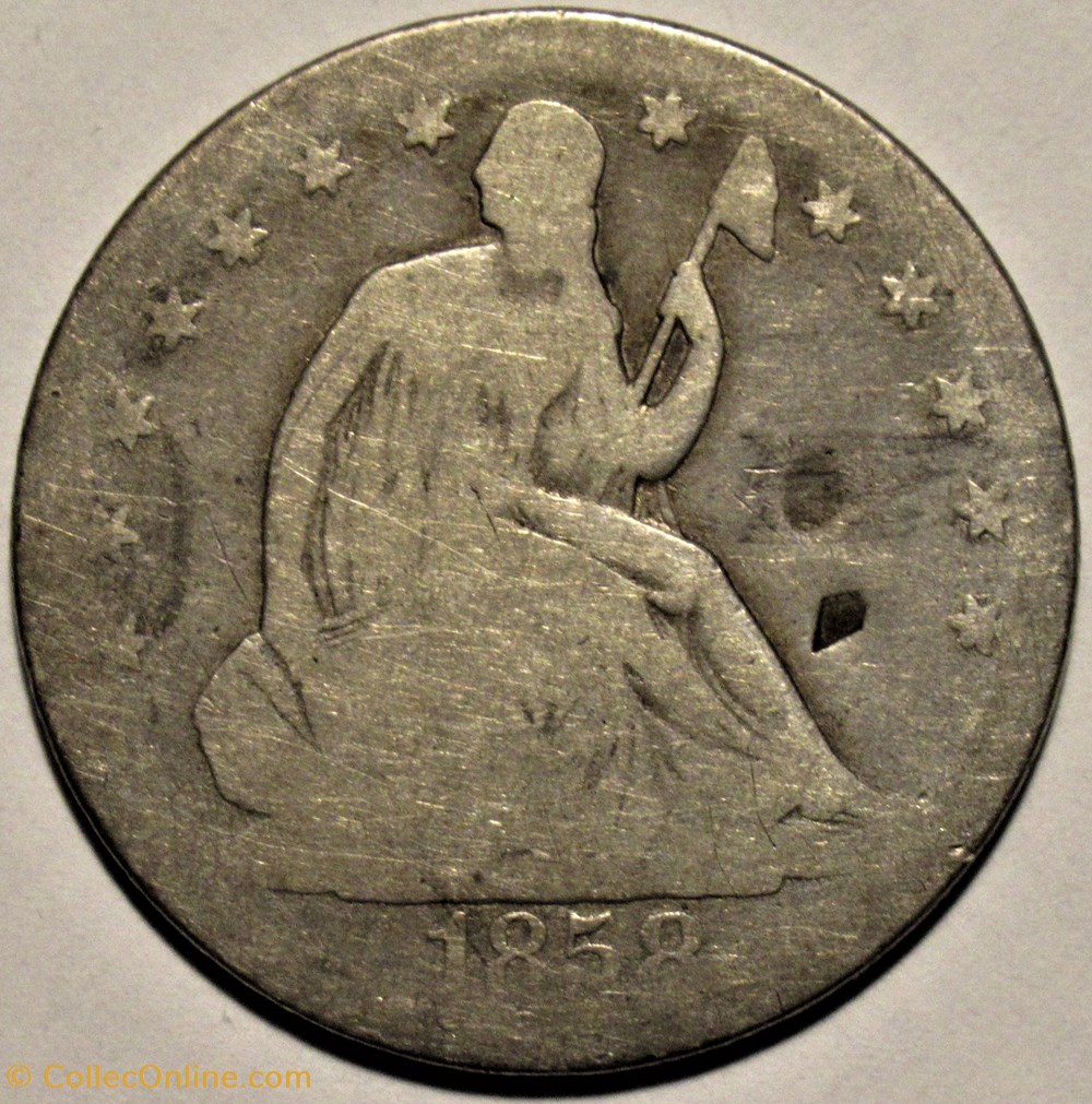 1858 S - Half Dollar monnaies monde etats unis 1858 s half dollar