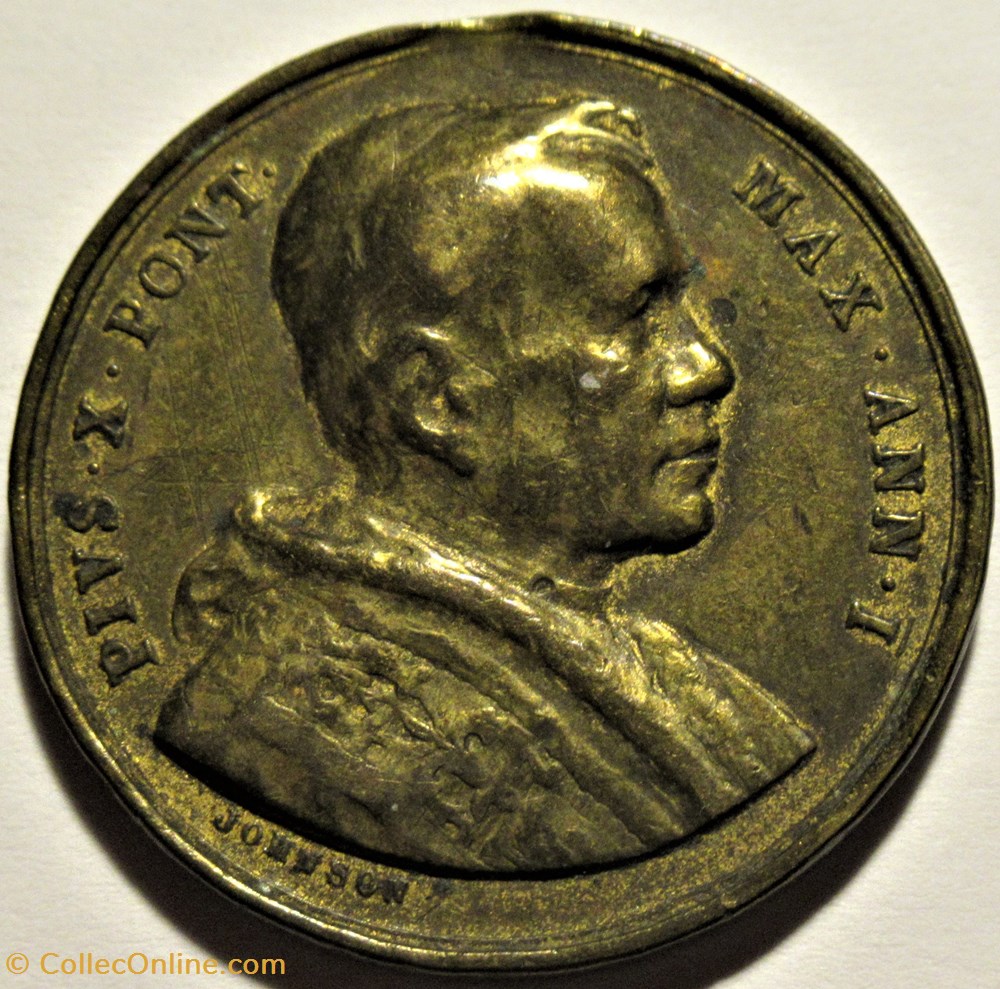 Pope Pivs X - Medal Mnemosynon "Filiorum . Pietati . Patris . Amor" - Vatican 1903 2 medailles de la cite du pope pivs x medal mnemosynon filiorum pietati patris amor vatican 1903