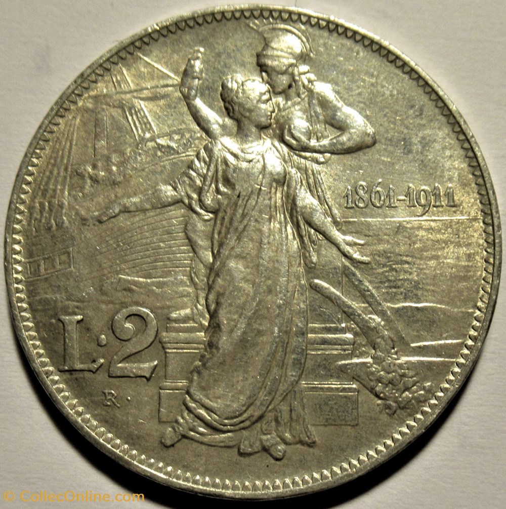 1861-1911 Royaume d'Italie, 2 Lire, Roma - Vittorio Emanuele III (ex.2) 3 monnaies monde 1861 1911 royaume italie 2 lire roma vittorio emanuele iii ex 2