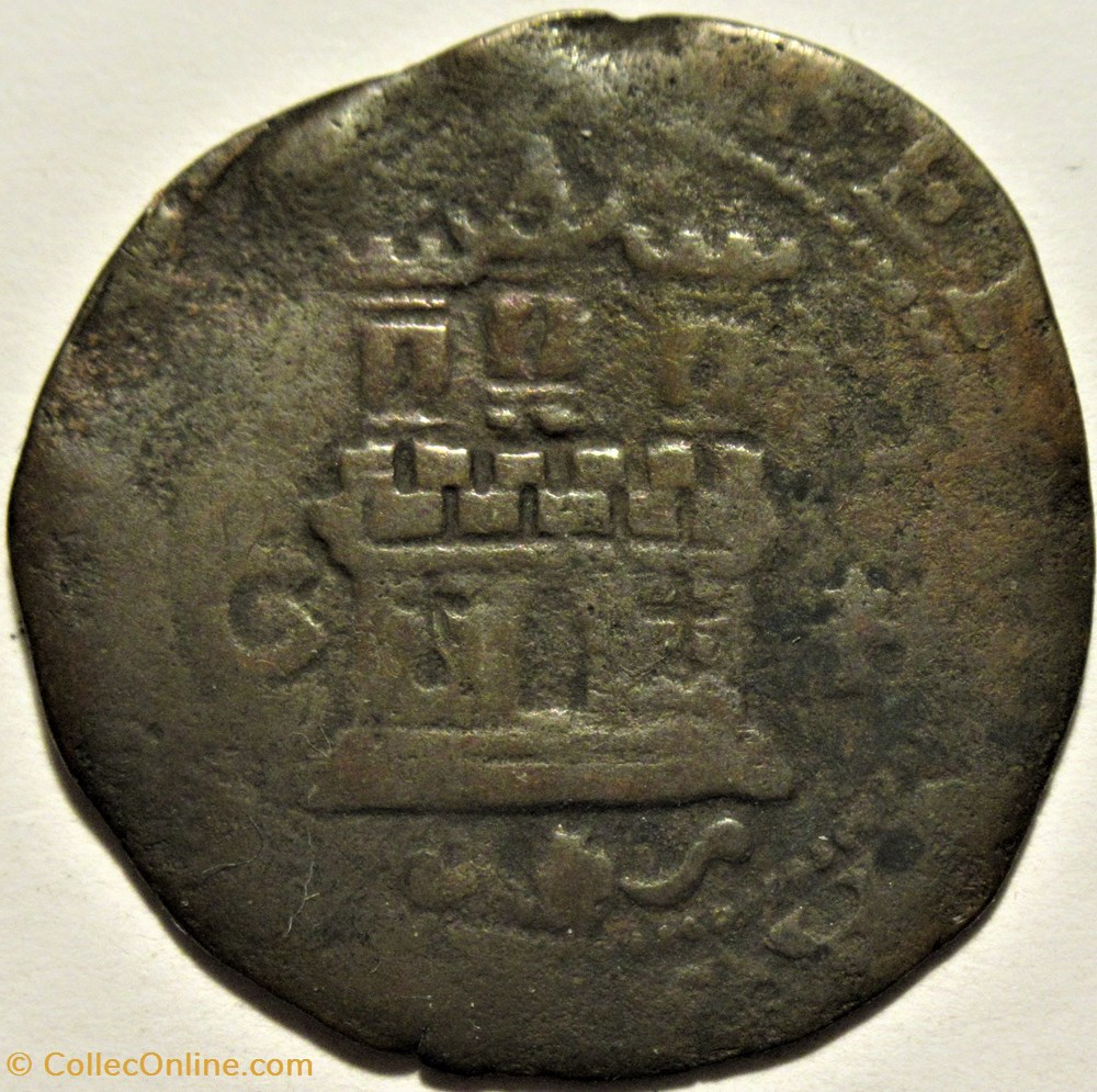 ca. 1520-1556 Cuenca, 2 Maravedis - Isabel de Castilla & Fernando de Aragon 2 monnaies monde espagne ca 1520 1556 cuenca 2 maravedis isabel de castilla fernando de aragon