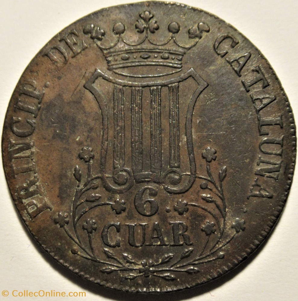 1841 Catalunya - 6 Cuartos - Isabel II of Spain 3 monnaies monde espagne 1841 catalunya 6 cuartos isabel ii of spain