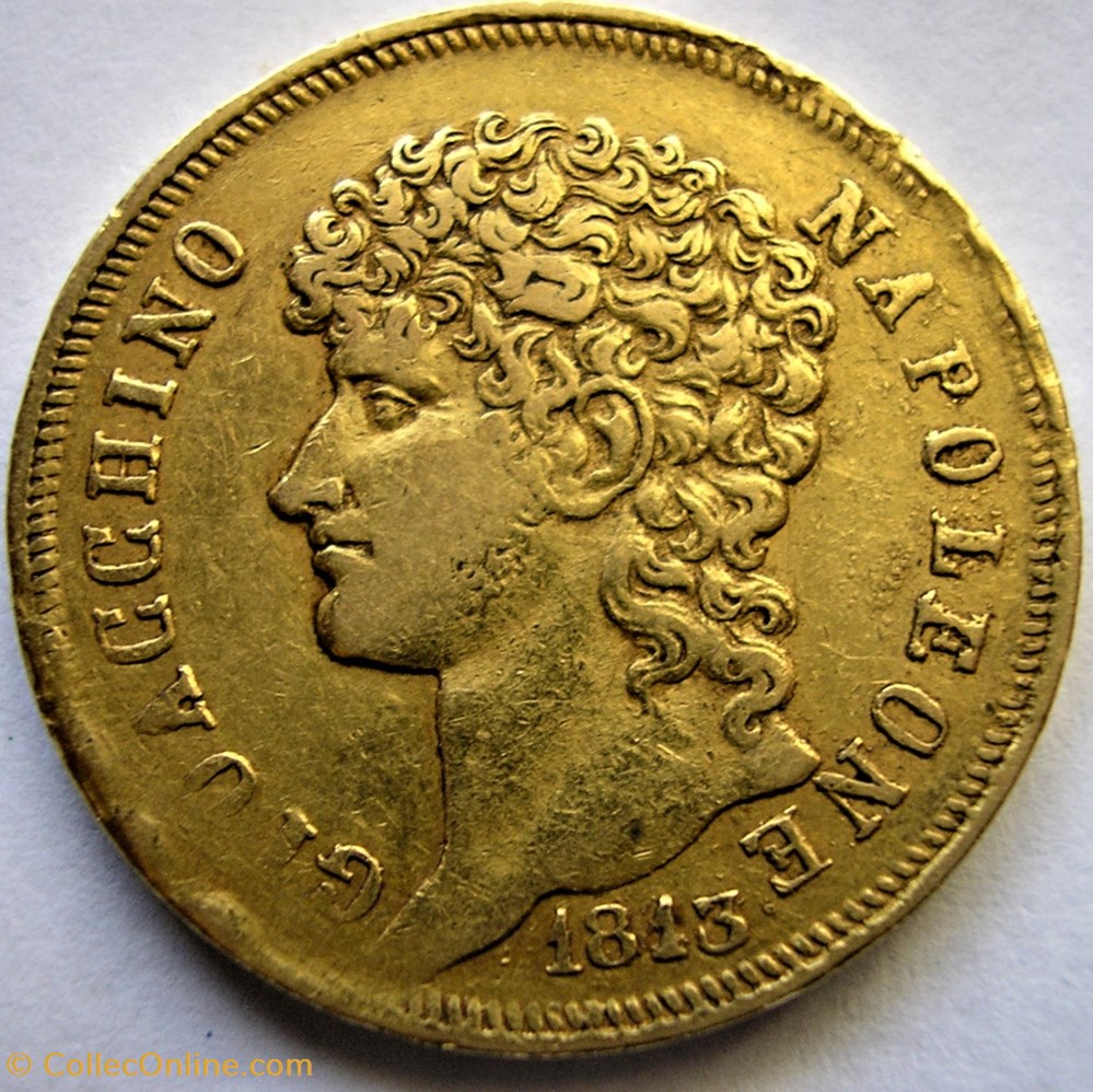 1813 Royaume de Naples, 40 Lire - Joachim Murat monnaies monde italie 1813 royaume de naples 40 lire joachim murat