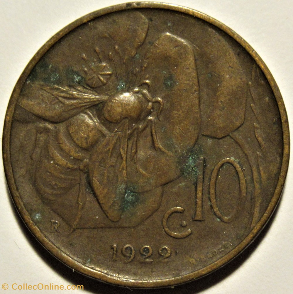 1922 Regno d'Italia, 10 Centesimi, Roma - Vittorio Emanuele III 3 monnaies monde italie 1922 regno italia 10 centesimi roma vittorio emanuele iii