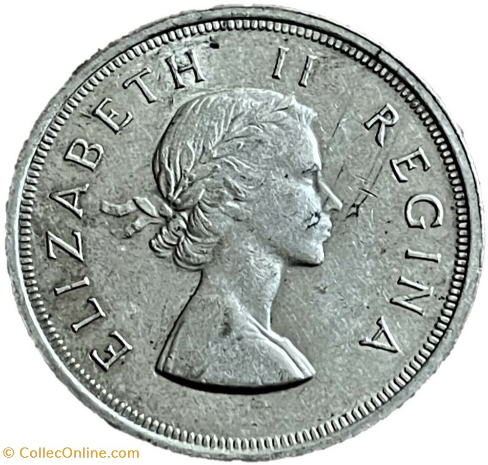 Elizabeth II - Five Shillings 1953 - Pretoria, South Africa 2 monnaies monde afrique du sud elizabeth ii five shillings 1953 pretoria south africa