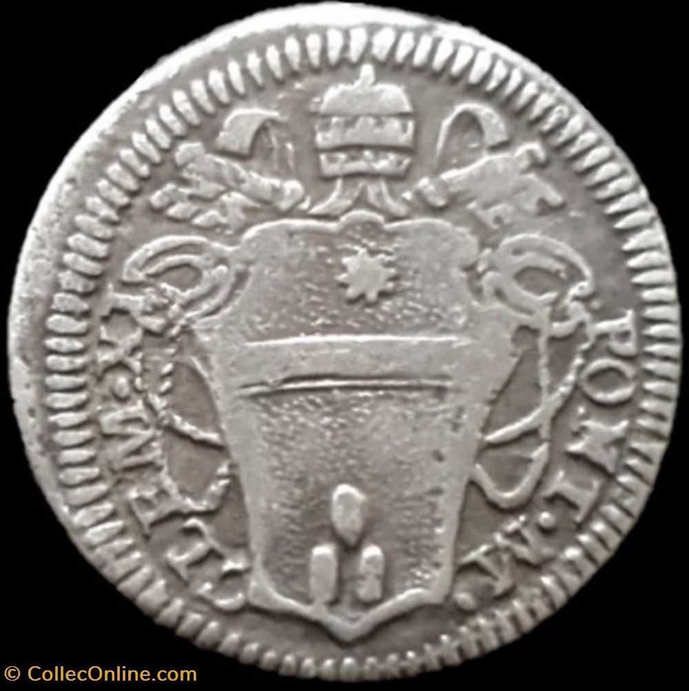 Clement XI, Pope - 1/2 Grosso c.1700, Dedit Pauperibus - Roma, Papal States monnaies europe medievale etats pontificaux clement xi pope 1 2 grosso c 1700 dedit pauperibus roma papal states