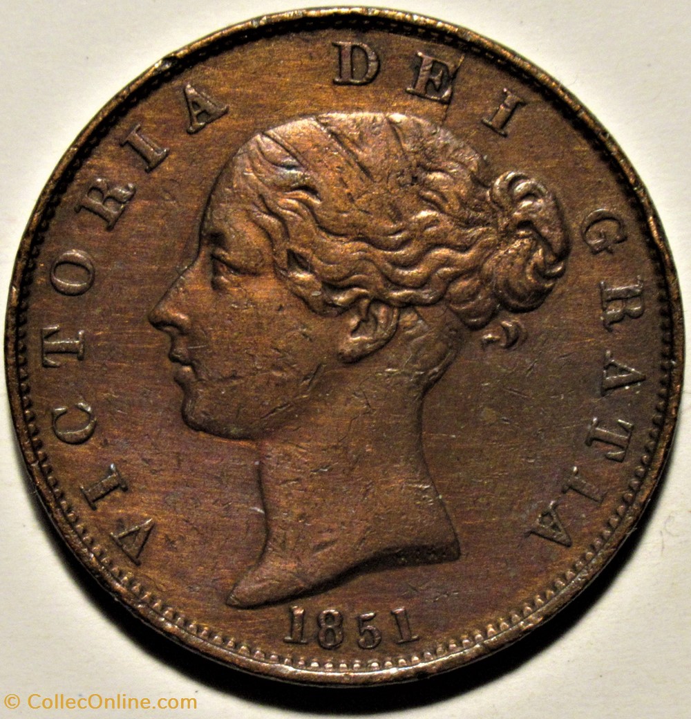 monnaies monde royaume uni victoria halfpenny 1851 kingdom of great britain