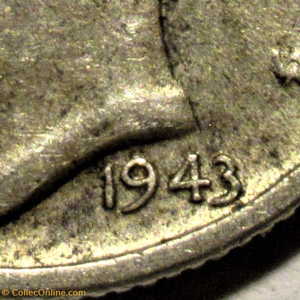 1943 Dime - Doubling Date 3 monnaies monde etats unis 1943 dime doubling date