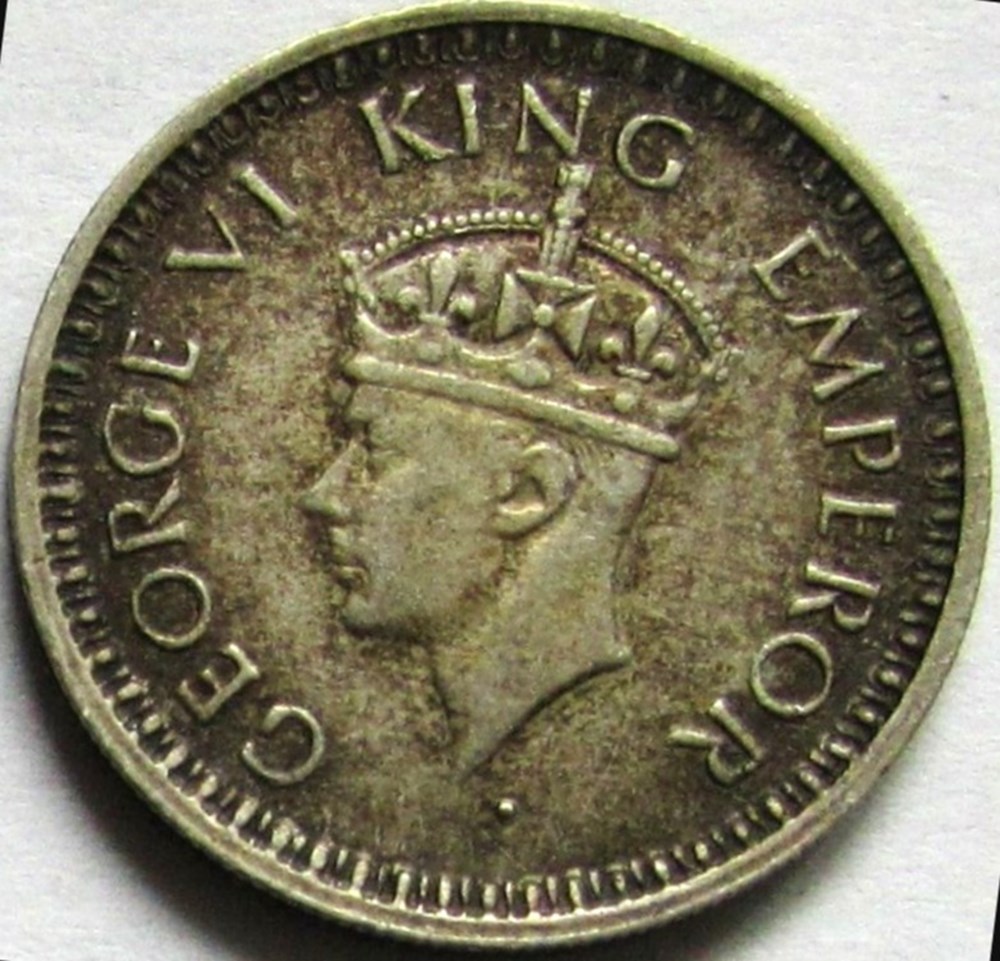 monnaies monde inde george vi rupee 1944 bombay british india rev b