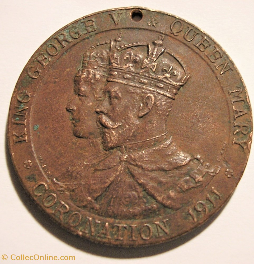 George V & Mary - 1911 Coronation Medal - Birmingham, England 2 monnaie jeton mereaux george v mary 1911 coronation medal birmingham england