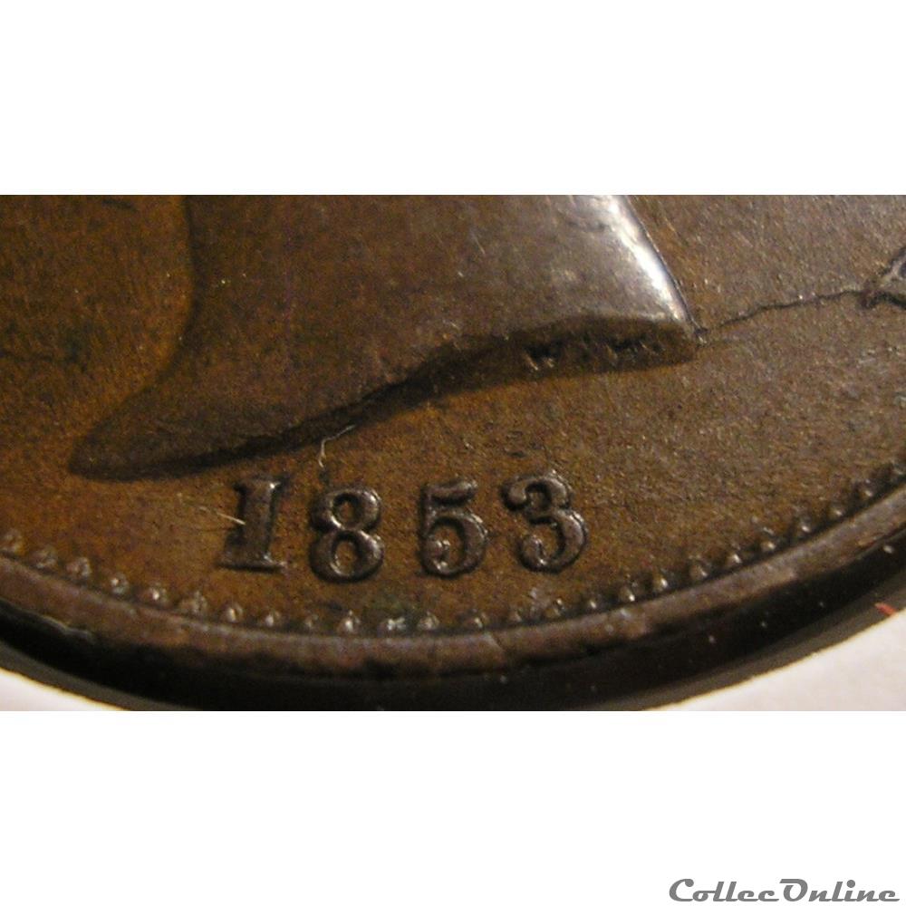 monnaie monde royaume uni victoria halfpenny 1853 kingdom of great britain