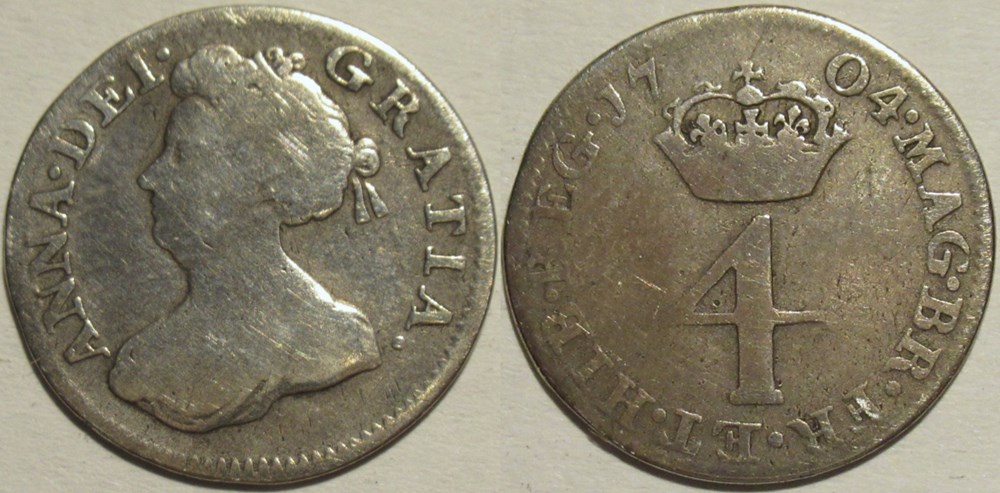 Anne - 4 Pence, 1704 - Kingdom of Great Britain and Ireland monnaies europe medievale royaume angleterre anne 4 pence 1704 kingdom of great britain and ireland