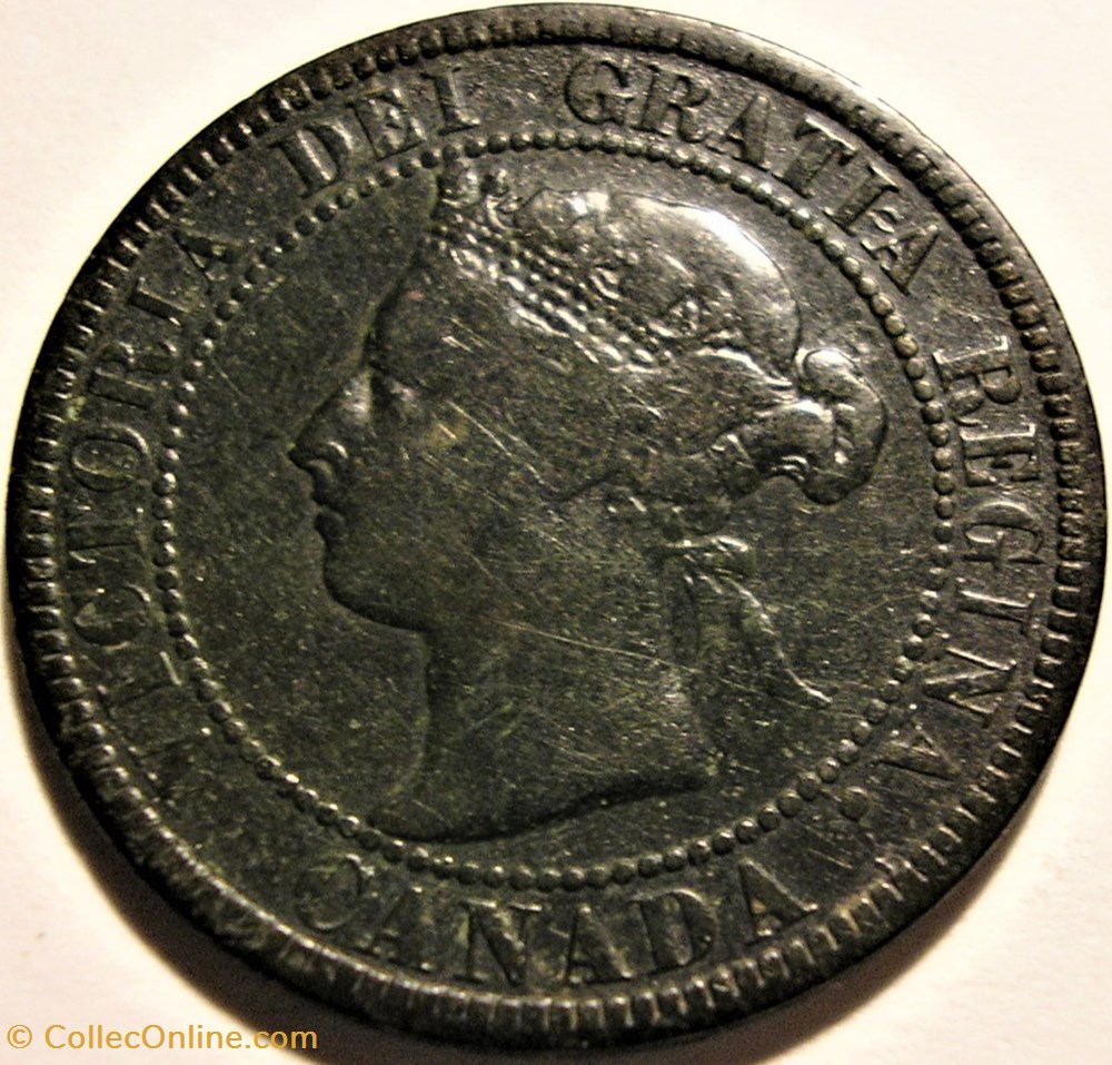 Victoria - One Cent 1897 - Die Crack monnaie monde canadum victoria one cent 1897 die crack