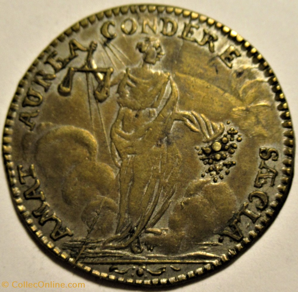ca.1716 Louis XV - Rechenpfennig, Astrée "L'âge d'or" 3 monnaies paranumismatique jetons poids ca 1716 louis xv rechenpfennig astree l age or