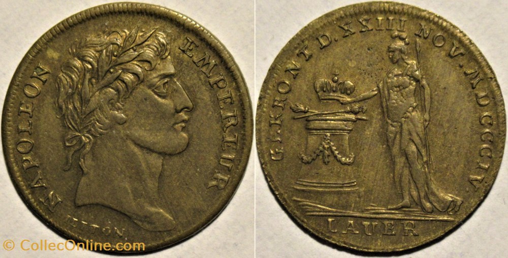 Napoléon Ier - Médaille du sacre impérial 1804, par Lauer à Nuremberg medailles france empire napoleon ier medaille du sacre imperial 1804 par lauer a nuremberg