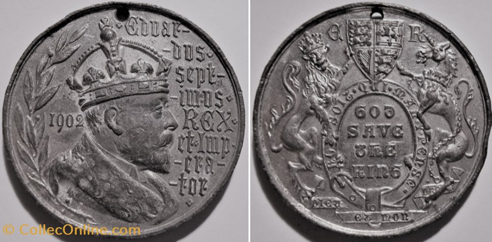 Edward VII - 1902 "God Save the King" Medal - UK medaille royaume uni edward vii 1902 god save the king medal uk
