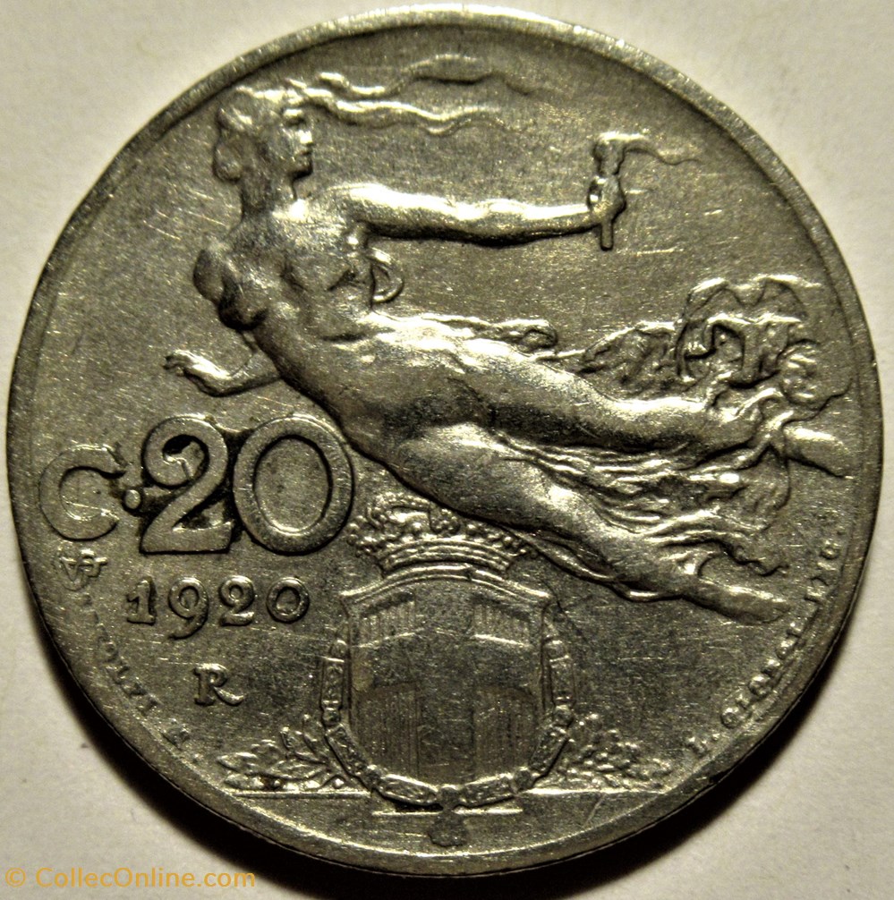 monnaies monde italie 1920 regno italia 20 centesimi roma vittorio emanuele iii
