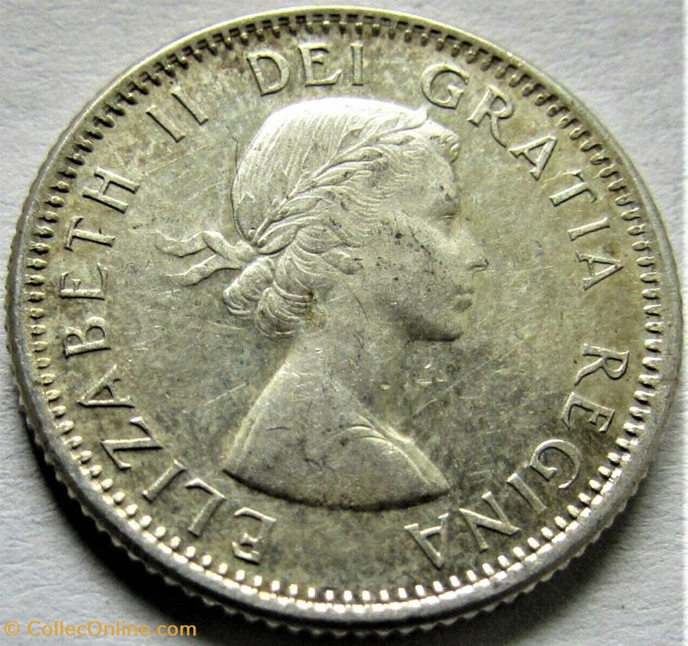 Elizabeth II - 10 Cents 1956 monnaies monde canada elizabeth ii 10 cents 1956