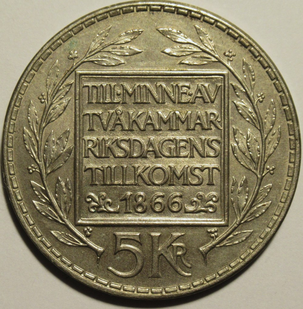 monnaies monde suede gustaf vi adolf of sweden 5 kronor 1966 100th bicameral constitutional reform