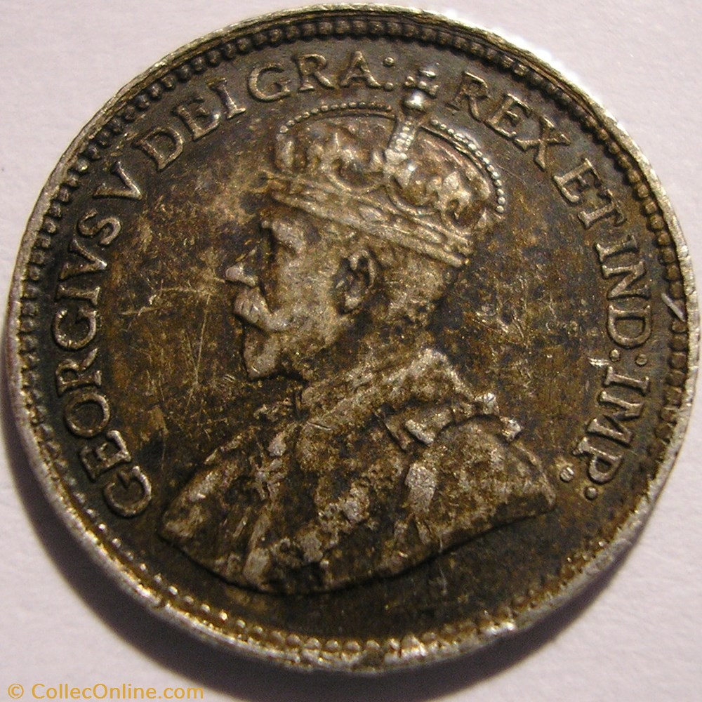George V - 5 Cents 1918 monnaie monde canadum george v 5 cents 1918