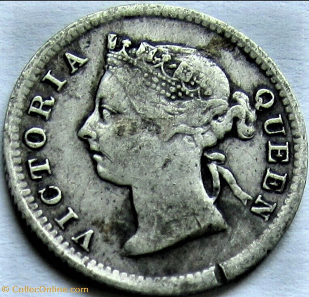 Victoria - 5 Cents 1895 - Straits Settlements, Malaysia 2 monnaies monde malaisie victoria 5 cents 1895 straits settlements malaysia