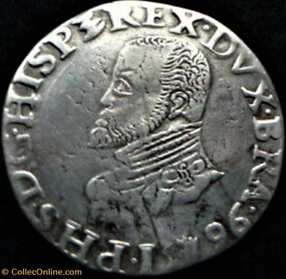 Philip II of Spain - Philipsdaalder 1596 - Antwerp, Spanish Netherlands monnaies europe medievale pays bas espagnols philip ii of spain philipsdaalder 1596 antwerp spanish netherlands