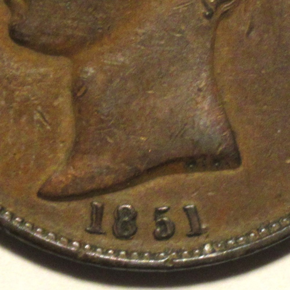 Victoria - HalfPenny 1851 - (Doubled Die Date) monnaies monde royaume uni victoria halfpenny 1851 doubled die date