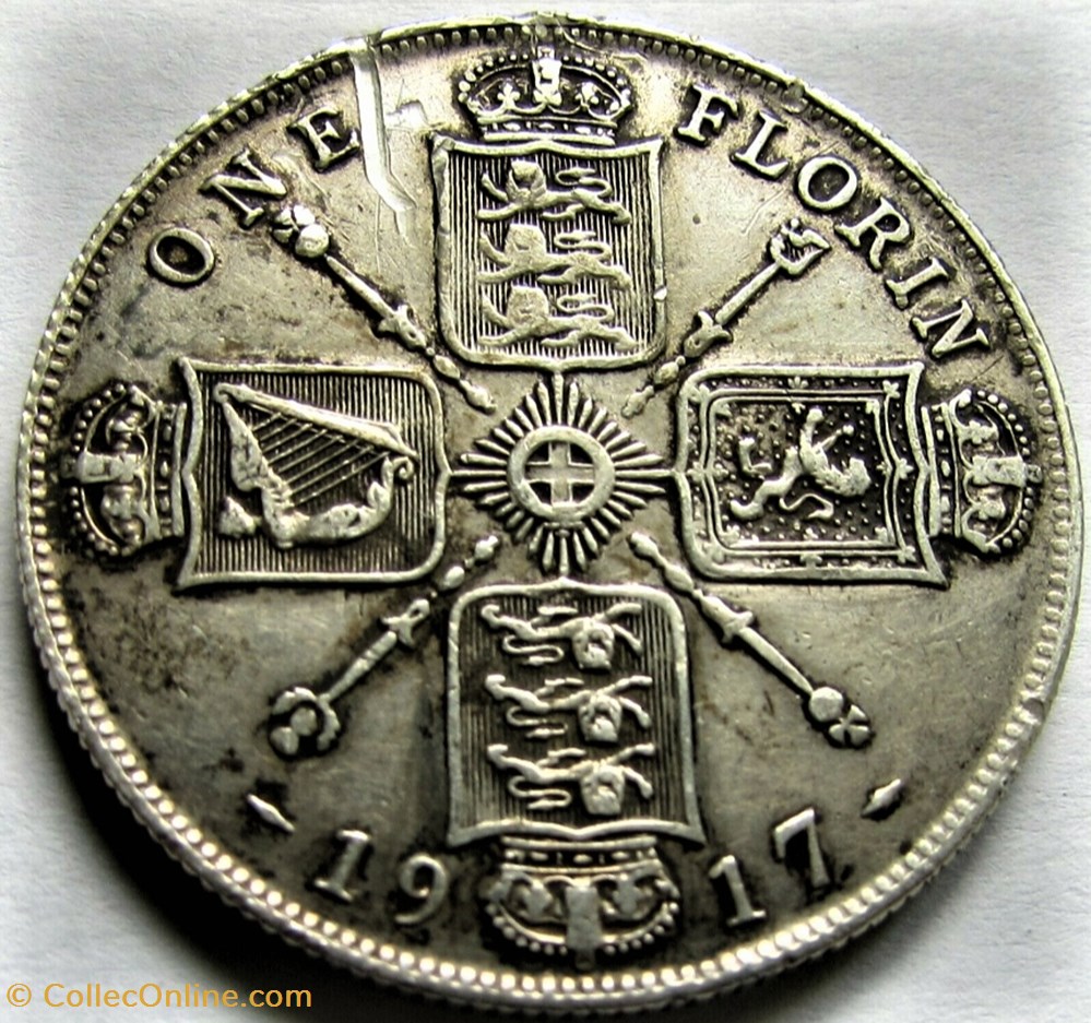 George V - One Florin 1917 - Great Britain monnaies monde royaume uni george v one florin 1917 great britain
