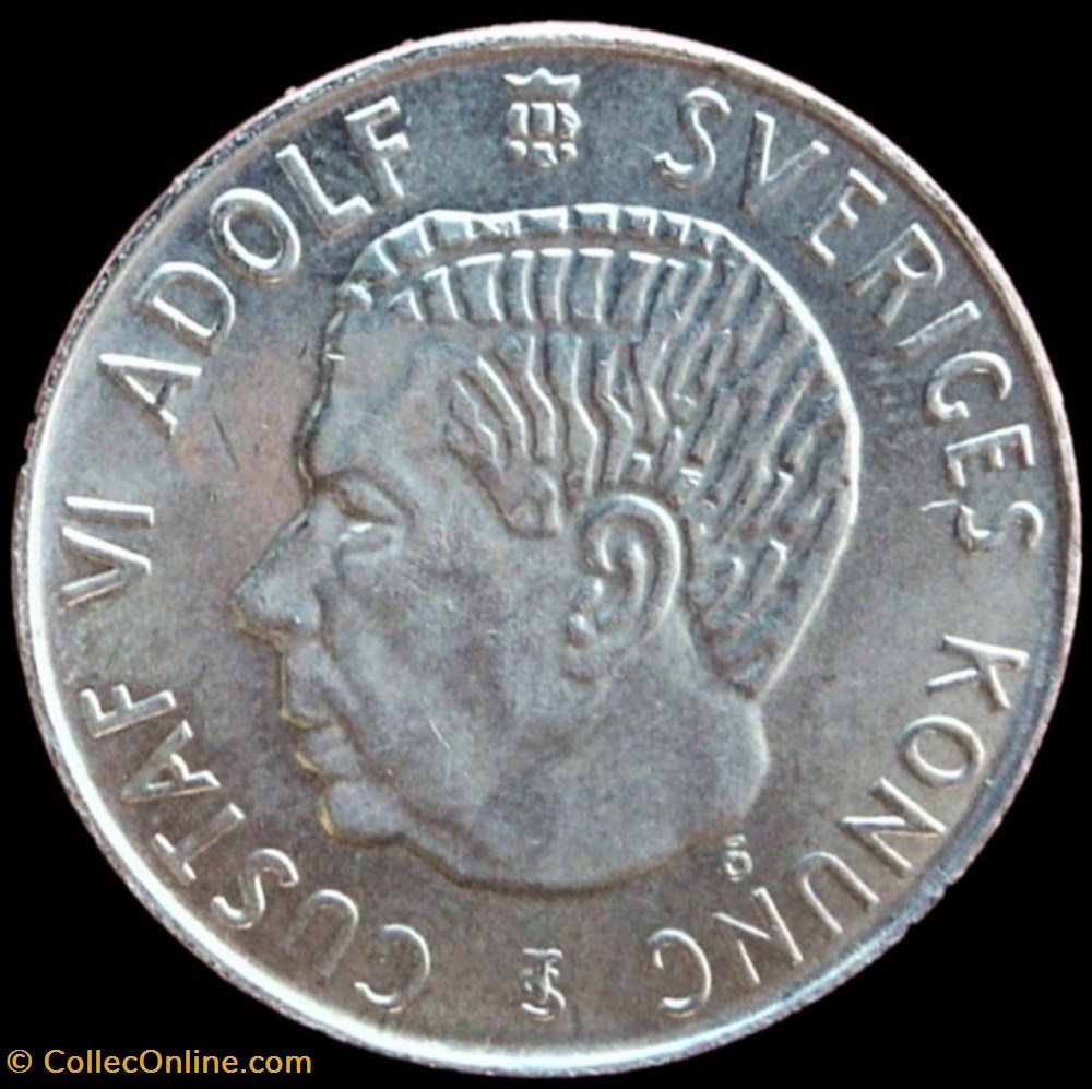 Gustaf VI Adolf Of Sweden - 5 Kronor 1955 - Monnaies - Monde - Suède