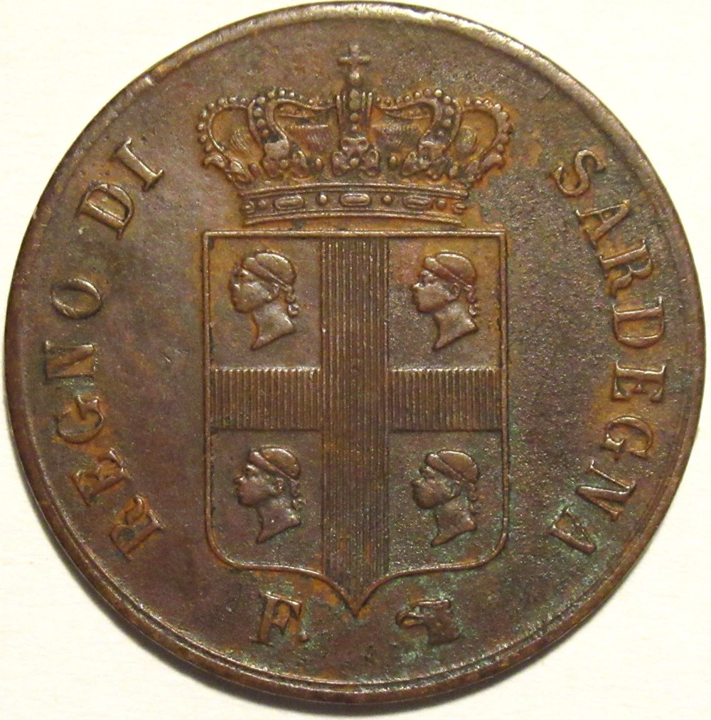1842 Regno di Sardegna, 5 Centesimi - Carlo Alberto monnaies monde italie 1842 regno di sardegna 5 centesimi carlo alberto