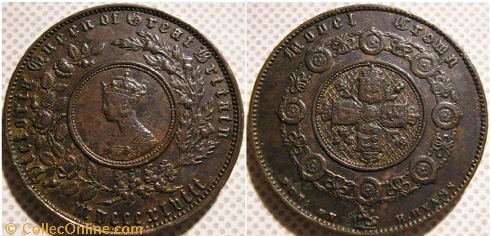 Victoria - Gothic Crown Model 1848 - Token monnaie jeton mereaux victoria gothic crown model 1848 token