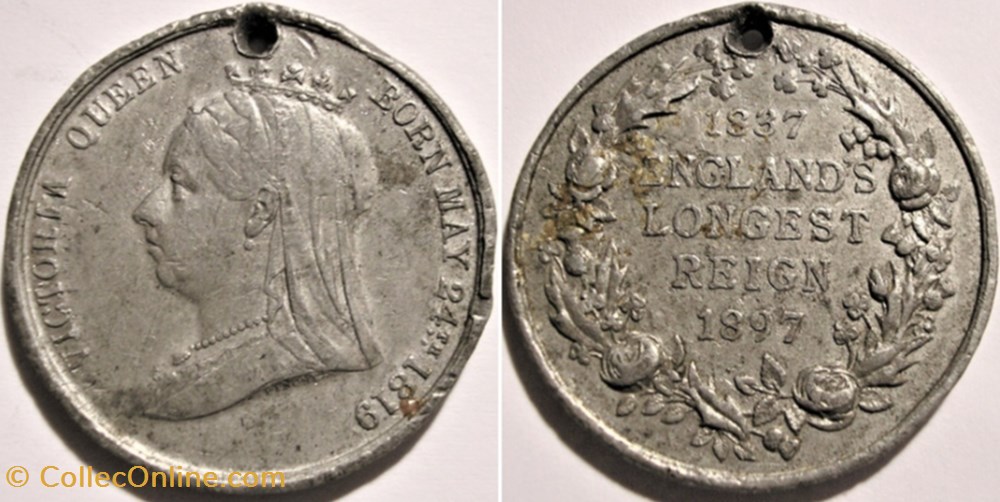 monnaie jeton mereaux victoria 1897 diamond jubilee medal longest reign gb