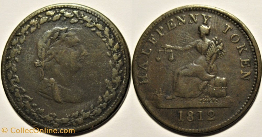 George III - HalfPenny Token 1812 - Tiffin's commerce (ex.3) monnaies monde canada george iii halfpenny token 1812 tiffis commerce ex 3