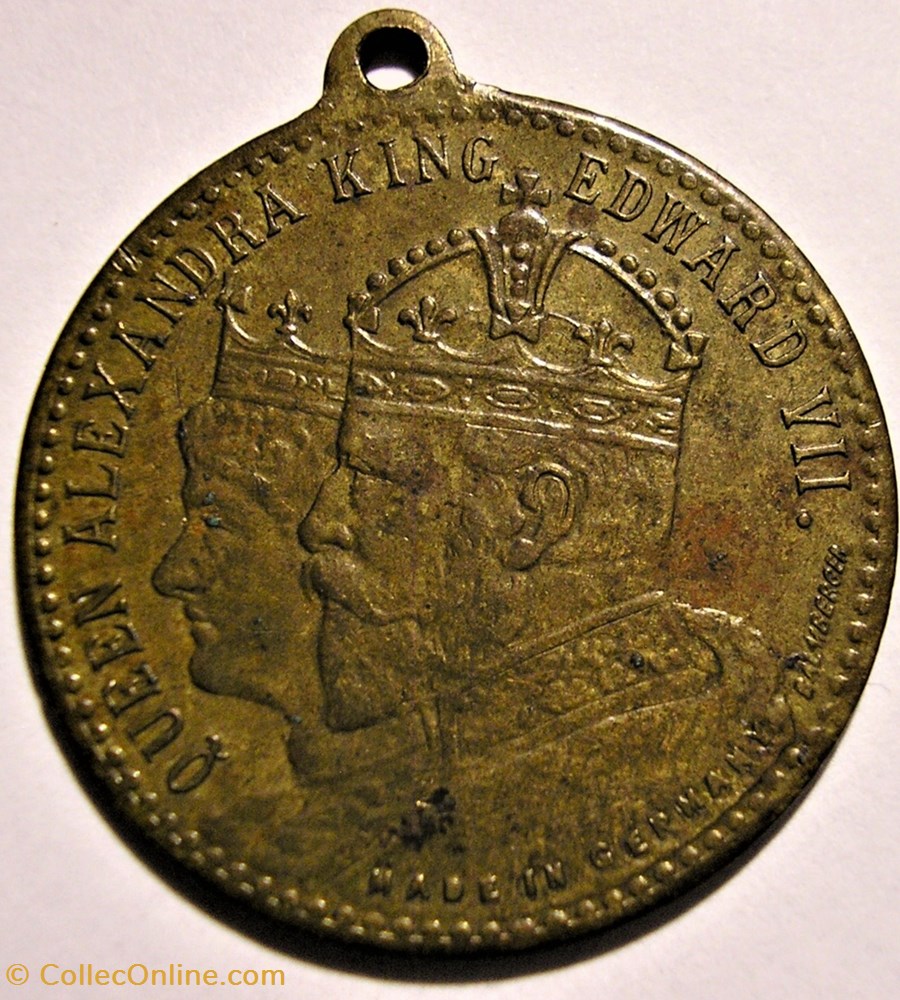 Edward VII & Alexandra - Medalet Coronation 1902 (Dalmberger, Germany) 2 medaille royaume uni edward vii alexandra medalet coronation 1902 dalmberger germany