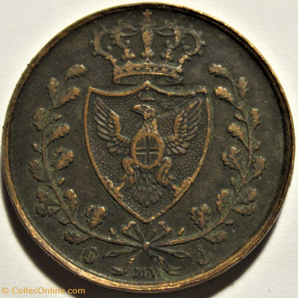 1826 Royaume de Sardaigne, 3 Centesimi P, Genova - Carlo Felice monnaies monde italie 1826 royaume de sardaigne 3 centesimi p genova carlo felice