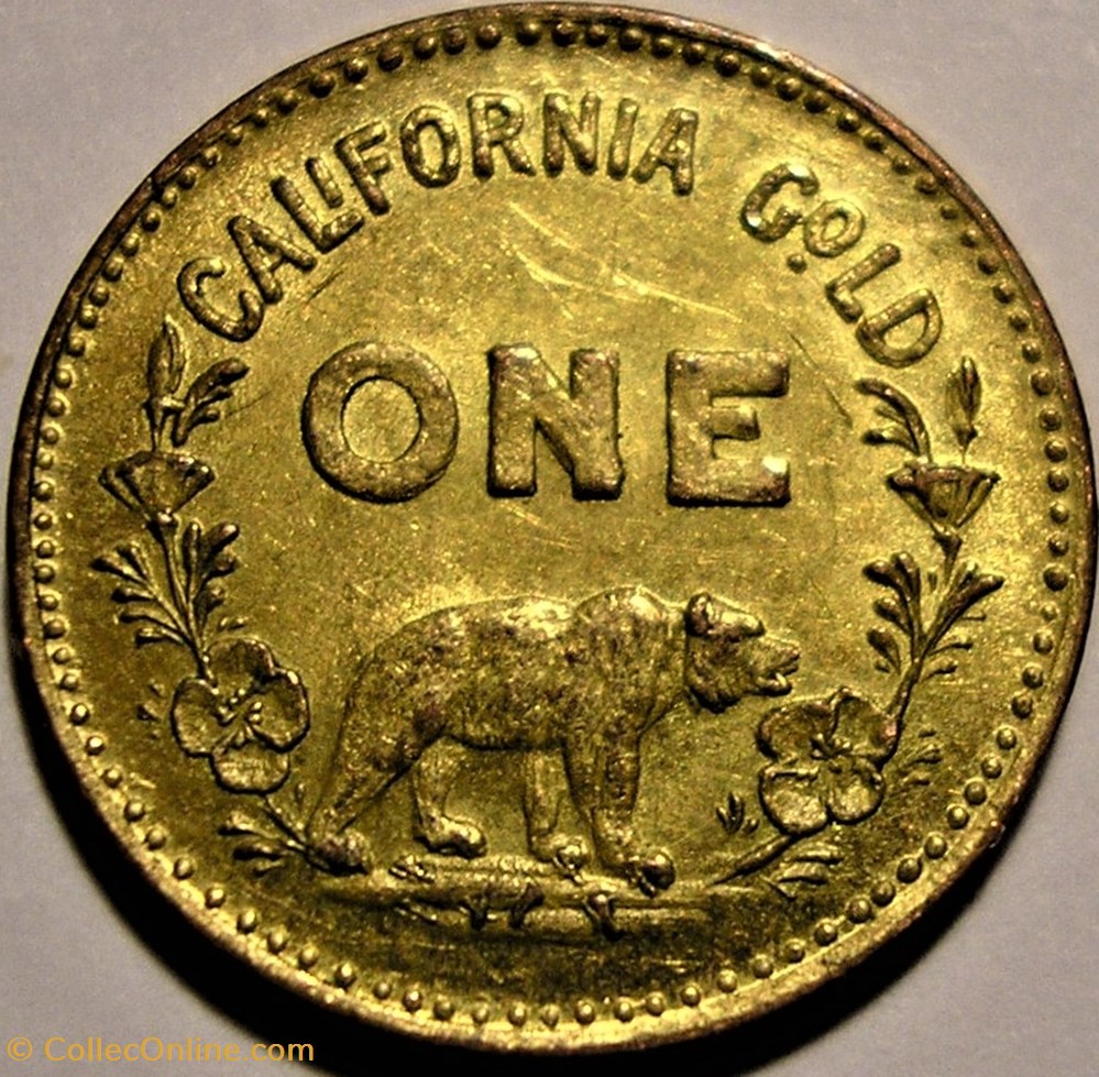 California Gold, Eureka One Dollar 1850 - Token Minerva 