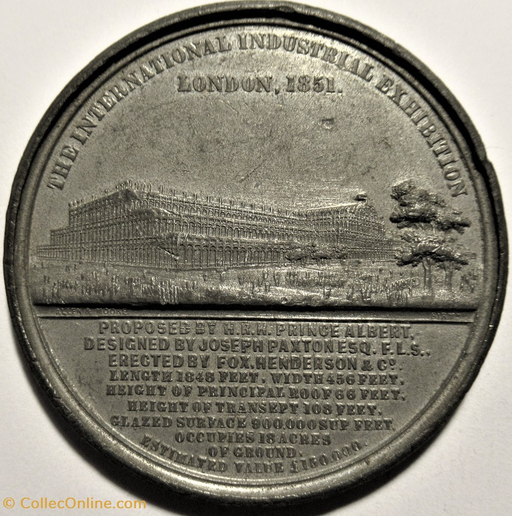 Albert, Prince Consort - 1851 Medal of the Exhibition of the Works of Industry of all Nations, GB medailles royaume uni albert prince consort 1851 medal of the exhibition of the works of industry of all nations gb