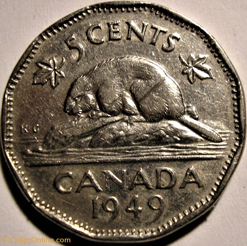 George VI - Five Cents 1949 monnaie monde canadum george vi five cents 1949