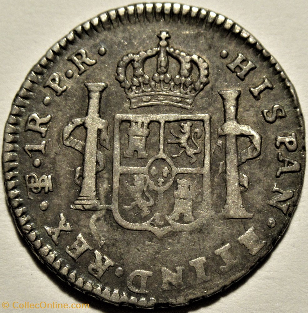 1 Real 1790 Potosi - Carlos IV de España 3 monnaies monde bolivie 1 real 1790 potosi carlos iv de espana