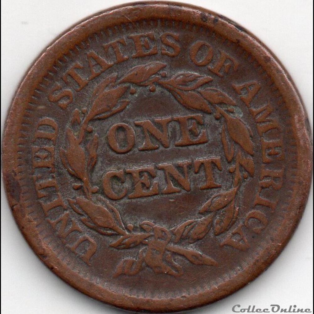 1851 One Cent monnaie monde etat uni 1851 one cent