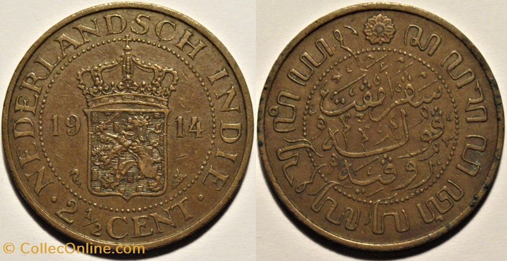 monnaies monde indonesie wilhelmina of netherlands 2 1 2 cents 1914 dutch east indies