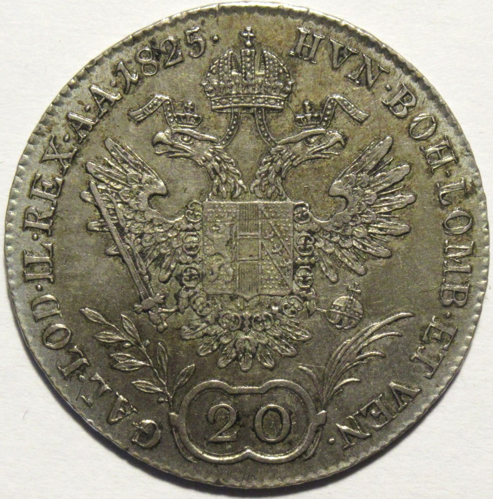 1825 Wien, 20 Kreuzer - Franz I of Austria monnaies monde autriche 1825 wien 20 kreuzer franz i of austria