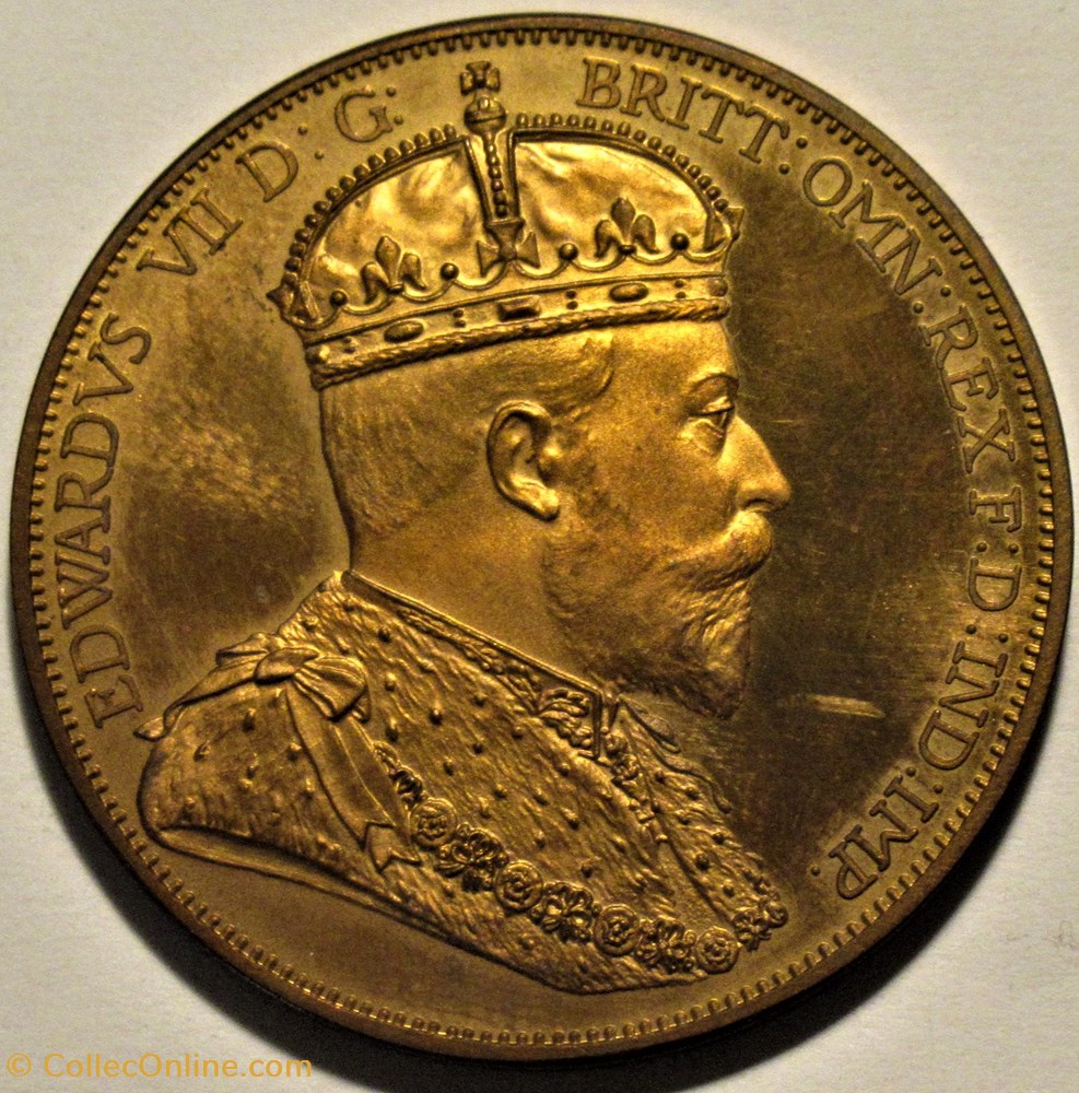Edward VII - Pattern Crown, Coronation 1901 2 medailles canada edward vii pattern crown coronation 1901