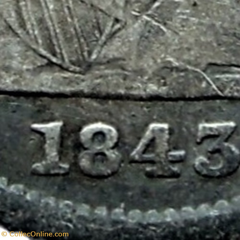 1843 Quarter Dollar - 25 cents 4 monnaies monde etats unis 1843 quarter dollar 25 cents