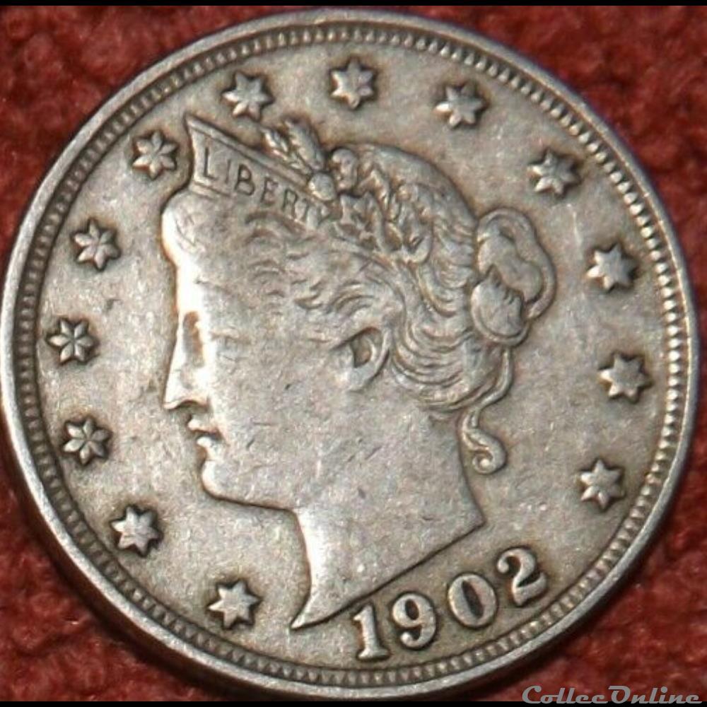 1902 5 Cents monnaie monde etat uni 1902 5 cents