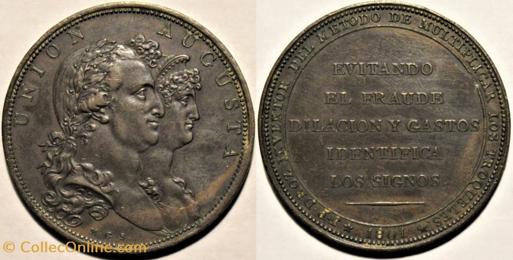 medailles espagne 1801 medal union augusta carlos iv of spain maria luisa of bourbon